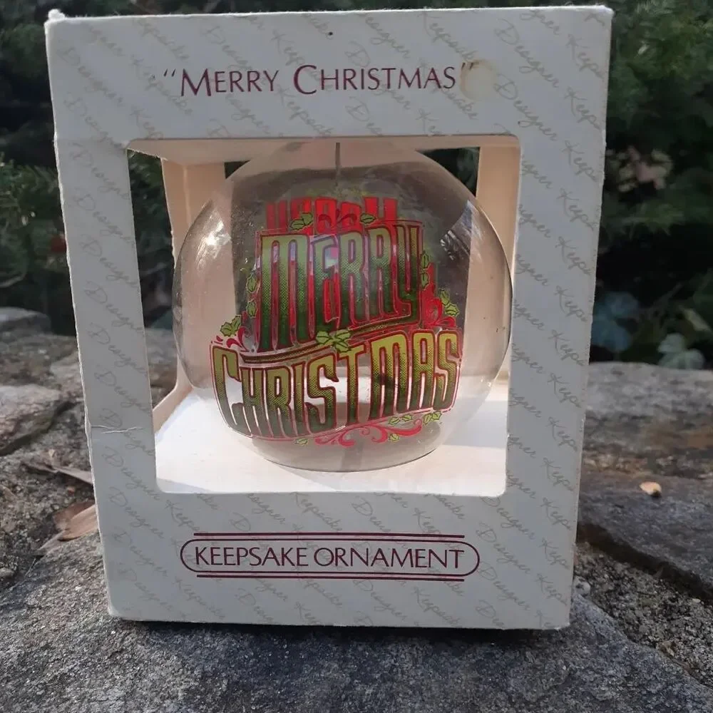 Hallmark Merry Christmas ornament glass